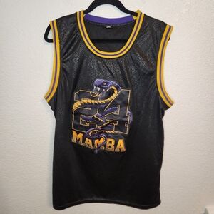 Kobe Bryant #24 "Mamba" Black Snakeskin Lakers Basketball Jersey Size Adult L